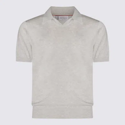 Brunello Cucinelli Grey Cotton Polo Shirt In Gray