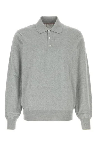 Brunello Cucinelli Grey Cotton Polo
