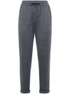 Brunello Cucinelli Women Cotton And Silk Blend Trousers In Gray