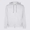 Brunello Cucinelli Double French Terry Zip-up Hooded Sweatshirt In Pearl