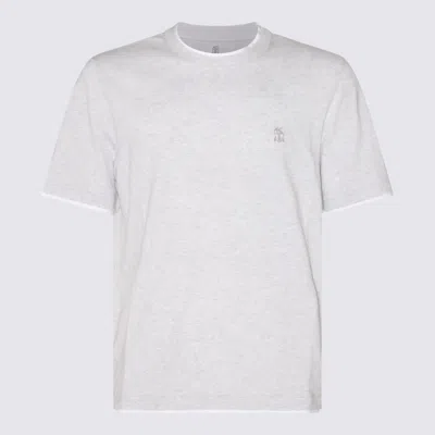 Brunello Cucinelli Cotton Jersey Logo T-shirt In White