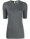 Brunello Cucinelli Crew Neck Keyhole Back Stretch Fabric