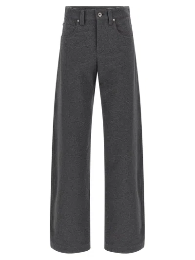 Brunello Cucinelli Grey Cotton Trousers In Gray