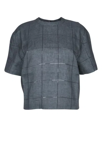 Brunello Cucinelli Grey Crewneck Top