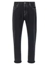 Brunello Cucinelli Rolled Cuff Five-pocket Denim Trousers In Black