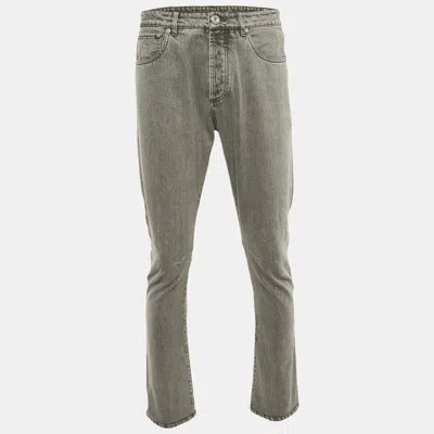 Pre-owned Brunello Cucinelli Grey Denim Leisure Fit Jeans S Waist 31" In Gray