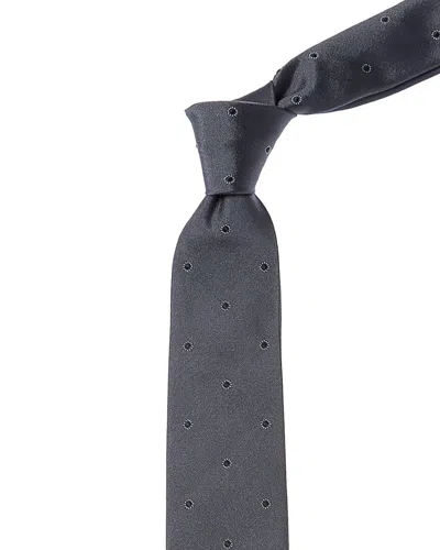 BRUNELLO CUCINELLI BRUNELLO CUCINELLI GREY DOTS SILK TIE