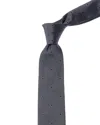 Brunello Cucinelli Grey Dots Silk Tie