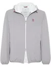 Brunello Cucinelli Water-resistant Hooded Jacket In Grey