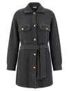 Brunello Cucinelli Belted Cardigan In Gray