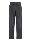 Brunello Cucinelli Grey Five Pocket Jeans With Elastic Waist In Blue
