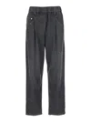 Brunello Cucinelli Grey Five Pocket Jeans With Elastic Waist In Blue
