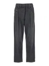 Brunello Cucinelli Grey Five Pocket Jeans With Elastic Waist In Blue