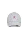 Brunello Cucinelli Grey Flannel Embroidered Baseball Cap In Blue