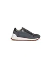 Brunello Cucinelli Grey Flannel Embroidered Sneakers