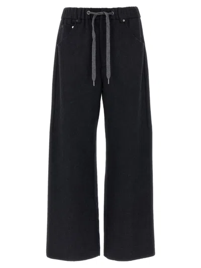 BRUNELLO CUCINELLI GREY FLANNEL PANTS
