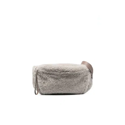 Brunello Cucinelli Grey Frosty Shearling Belt Bag