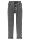 Brunello Cucinelli Grey Greyscale Denim Jeans In Gray