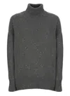 Brunello Cucinelli Sequin-embellished Roll-neck Jumper In Grey