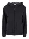 Brunello Cucinelli Grey Hoodie With Zip Closure In Grey