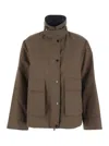Brunello Cucinelli Grey Jacket With Classic Collar With Snap Buttons In Cotton Blend Woman