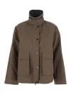 Brunello Cucinelli Grey Jacket With Classic Collar With Snap Buttons In Cotton Blend Woman