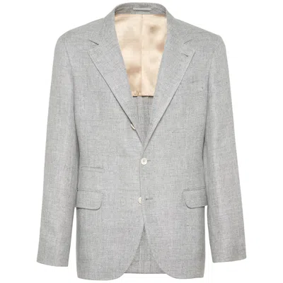 Brunello Cucinelli Grey Jackets - Blazers Men In Gray