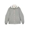 Brunello Cucinelli Men Membranated Wool Flannel Down Jacket With Shearling-lined Collar In Gray