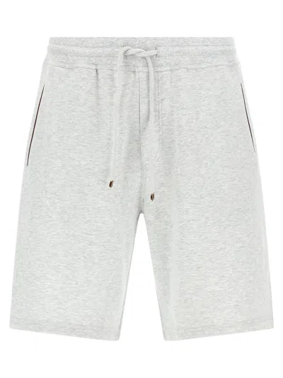 BRUNELLO CUCINELLI GREY JERSEY BERMUDA SHORTS