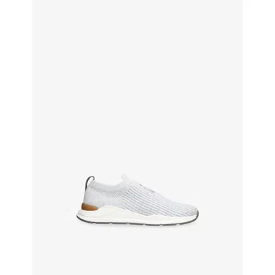 Brunello Cucinelli Grey Kids' Branded Knitted Trainers Eur 31 / 12.5 Uk In Gray