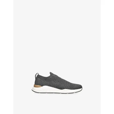 Brunello Cucinelli Grey Kids' Branded Knitted Trainers Eur 39 /5.5 Uk