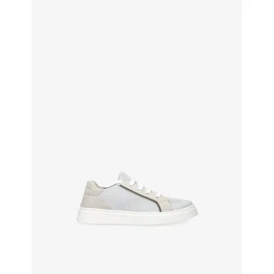 Brunello Cucinelli Grey Kids' Suede And Knitted Trainers Eur 34 / 2 Uk In Multi