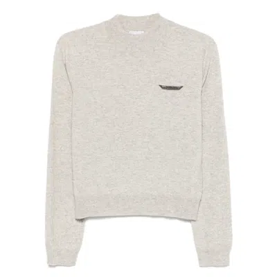 BRUNELLO CUCINELLI BRUNELLO CUCINELLI GREY KNITWEAR - JUMPERS WOMEN