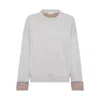 Brunello Cucinelli Cashmere Sweater With Monili In Gray