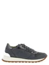 Brunello Cucinelli Textured Fabric Flats With Metallic Accents
