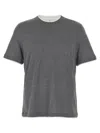 Brunello Cucinelli Silk T-shir In Grey