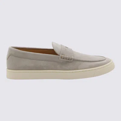 Brunello Cucinelli Grey Leather Loafers In Grey