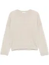 Brunello Cucinelli Grey Linen And Silk Crewneck Sweater In Grey