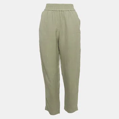 Pre-owned Brunello Cucinelli Grey Linen Blend Pants S