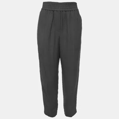 Pre-owned Brunello Cucinelli Grey Linen Blend Regular Fit Pants S In Gray