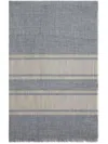 Brunello Cucinelli Stripe-detail Mélange Linen Scarf In Grey