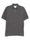 Brunello Cucinelli Men Logo Cotton Polo Shirt In Gray