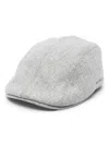 Brunello Cucinelli Virgin Wool Flannel Flat Cap With Embroidery In Grey