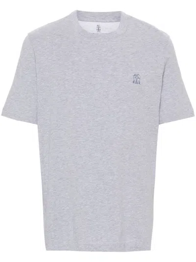 BRUNELLO CUCINELLI T-SHIRT MIT LOGO-PRINT