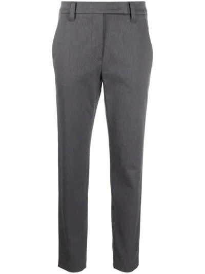 Brunello Cucinelli Grey Long Cotton Trousers