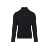 Brunello Cucinelli Grey Long Sleeves Wool Polo In Black