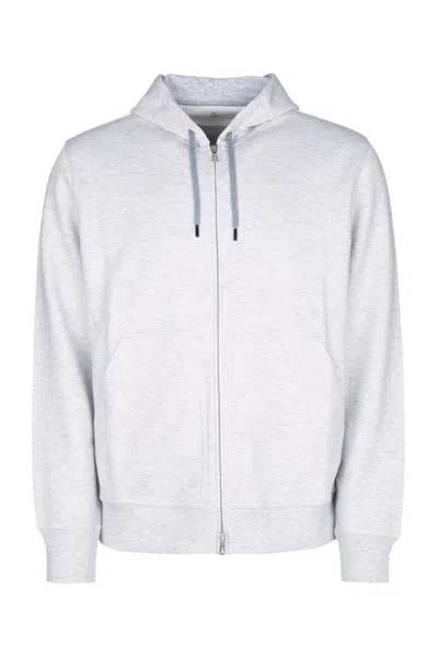 Brunello Cucinelli Grey Long Sleeves Zip-up Hoodie In C1250