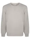 Brunello Cucinelli Grey Melange Cashmere Sweater In Gray