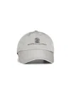Brunello Cucinelli Grey Microfibre Logo Baseball Cap In Gray