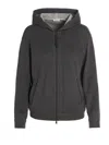 Brunello Cucinelli Monile Hoodie In Grey